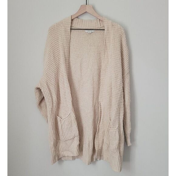 American Eagle Knit Open Front Cardigan in Tan Size Medium - Picture 1 of 6